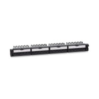 PL-24-KJ-RJ45-Cat.6a-180T (11832c): Патч-панель 19" (1U), 24 порта RJ-45, категория 6a, с задним кабельным организатором