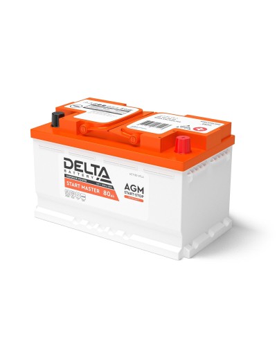 Delta START MASTER AGM 1280 (80 Ah). Аккумулятор автомобильный герметичный свинцово-кислотный. Delta в Санкт-Петербурге