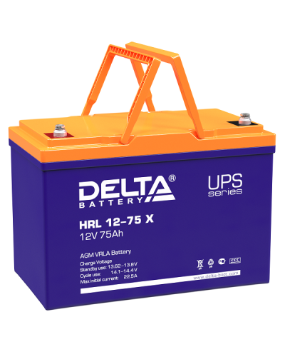 Delta HRL 12-75 X. Аккумулятор герметичный свинцово-кислотный. Delta в Санкт-Петербурге