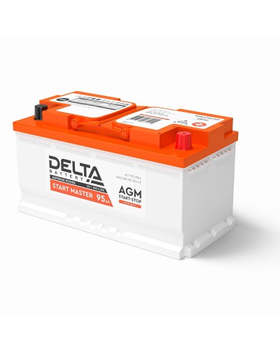 Delta START MASTER AGM 1295 (95 Ah). Аккумулятор автомобильный герметичный свинцово-кислотный. Delta в Санкт-Петербурге