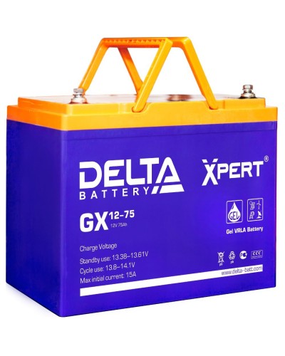 Delta GX 12-75. Аккумулятор герметичный свинцово-кислотный. Delta в Санкт-Петербурге