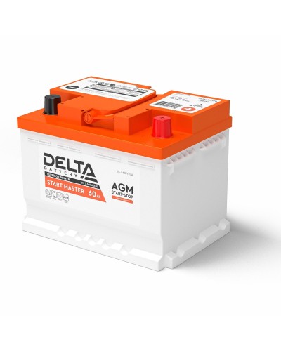 Delta START MASTER AGM 1260 (60 Ah). Аккумулятор автомобильный герметичный свинцово-кислотный. Delta в Санкт-Петербурге