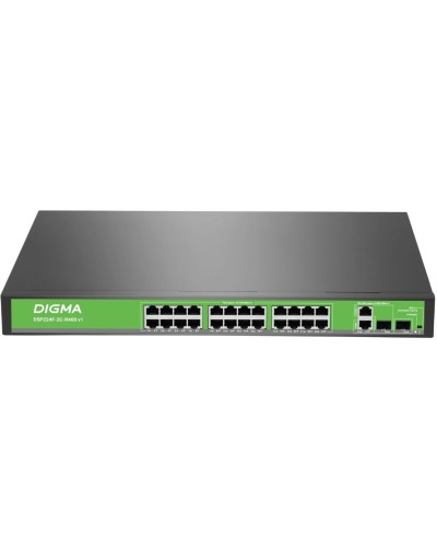 DSP224F-2C-R400 DSP224F-2C-R400 V1 (L2) 24х100Мбит/с 2хКомбо(1000BASE-T/SFP) 24PoE 24PoE+ 400W. Коммутатор с питанием по PoE. Digma в Санкт-Петербурге