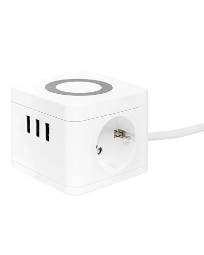 Удлинитель Куб 2 гнезда 3USB 2,4А+зарядное устройство 1,3 метра 1мм2. Удлинитель Куб. EKF в Санкт-Петербурге