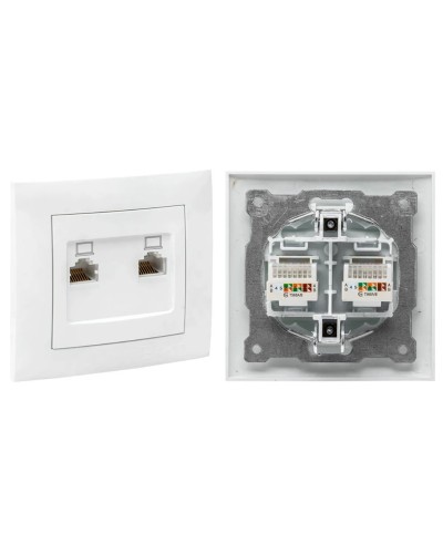 Валенсия розетка комп RJ-45 2-местная (EWK02-035-10). Розетка комп RJ-45 2-местная. EKF в Санкт-Петербурге