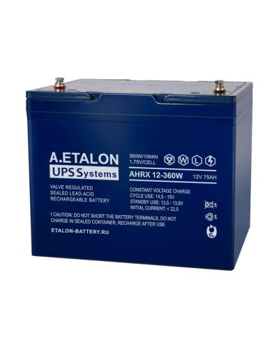 A.ETALON AHRX 12-360W (75). Аккумулятор герметичный свинцово-кислотный. ETALON в Санкт-Петербурге