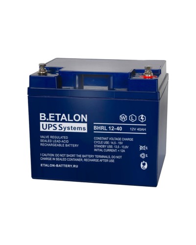 B.ETALON BHRL 12-40. Аккумулятор герметичный свинцово-кислотный. ETALON в Санкт-Петербурге