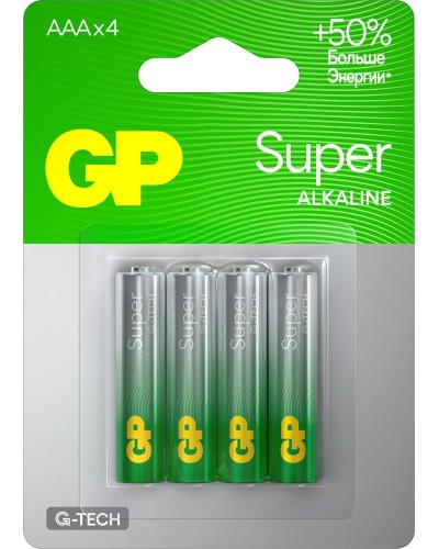 GP Super Alkaline 15A AA (GP 15AA21-2CRSBC4), упак. 4 шт. БЛИСТЕР. Алкалиновые батарейки. GP Batteries в Санкт-Петербурге