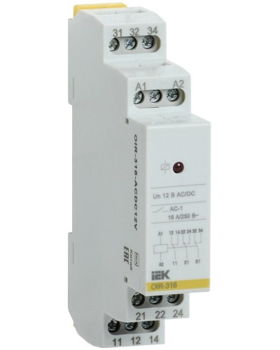 Реле промежуточное модульное OIR 3 контакта 16А 230В AC (OIR-316-AC230V). Реле промежуточное модульное. IEK в Санкт-Петербурге