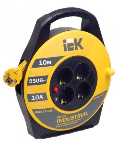 УК10 4 места, 10м (WKP15-16-04-10). Удлинитель на катушке Industrial. IEK в Санкт-Петербурге