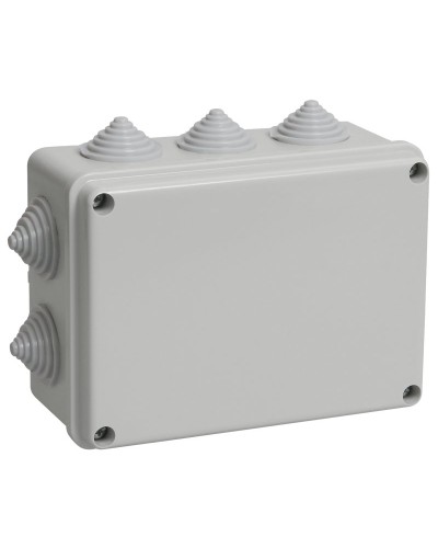 Коробка распаячная КМ41241 150х110х70 открытой проводки IP44 10 гермовводов серая (UKO10-150-110-070-K41-44). Коробка распаячная безгалогенная (HF). IEK в Санкт-Петербурге