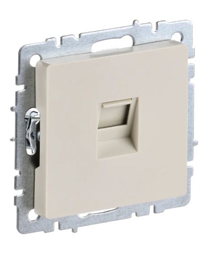 Розетка RJ45 РК10-БрКр кат.5E бежевый BRITE (BR-K10-1-K10). Розетка компьютерная. IEK в Санкт-Петербурге