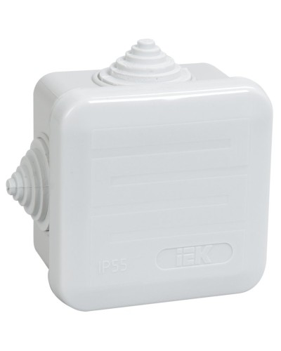 Коробка распаячная КМ41236 70х70х40 открытой проводки IP44 4 гермоввода серая (UKOZ11-070-070-040-K41-44). Коробка распаячная безгалогенная (HF) с защелкивающейся крышкой. IEK в Санкт-Петербурге