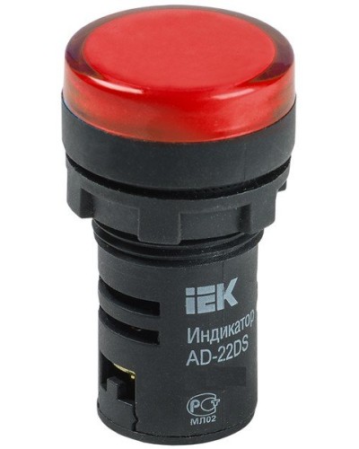 Лампа AD22DS (LED) матрица D22мм красный 24В AC/DC (BLS10-ADDS-024-K04). Светосигнальный индикатор. IEK в Санкт-Петербурге
