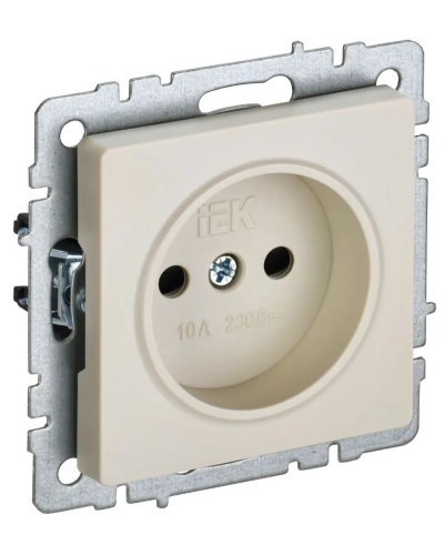Розетка без з/к РСш10-2-БрКр бежевый BRITE (BR-R13-10-K10). Розетка без заземления с защитными шторками. IEK в Санкт-Петербурге