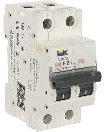 M06N 2P B 25А 6кА ARMAT (AR-M06N-2-B025). Автоматический выключатель. IEK в Санкт-Петербурге