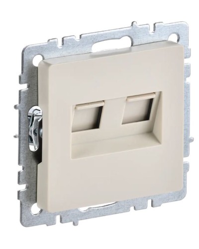 Розетка RJ11+RJ45 РК/Т12-БрКр бежевый BRITE (BR-KT20-O-1-K10). Розетка двойная. IEK в Санкт-Петербурге