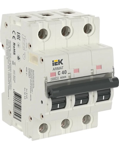 M06N 3P C 40А 6кА ARMAT (AR-M06N-3-C040). Автоматический выключатель. IEK в Санкт-Петербурге