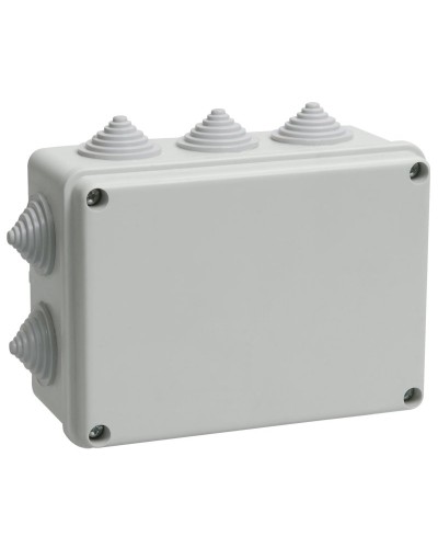 Коробка распаячная КМ41242 150х110х70 открытой проводки IP55 10 гермовводов серая (UKO10-150-110-070-K41-55). Коробка распаячная безгалогенная (HF). IEK в Санкт-Петербурге