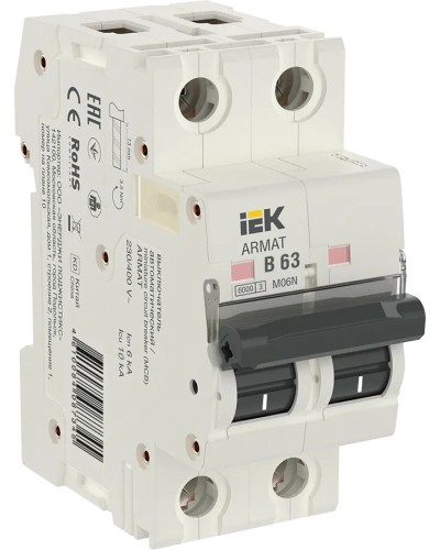 M06N 2P B 63А 6кА ARMAT (AR-M06N-2-B063). Автоматический выключатель. IEK в Санкт-Петербурге