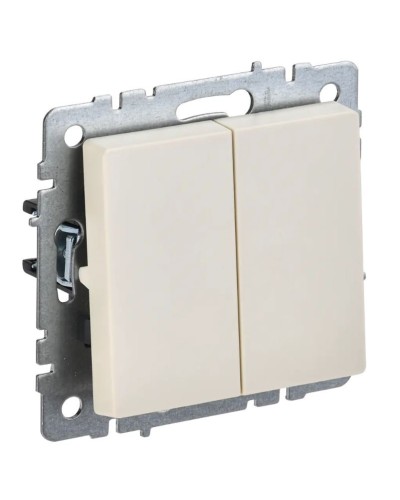 Выключатель 2-клавишный проходной ВС10-2-6-БрКр бежевый BRITE (BR-V22-0-10-K10). Выключатель. IEK в Санкт-Петербурге