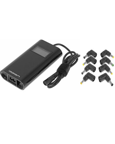 Блок питания Ippon D90U автоматический 90W 15V-19.5V 8-connectors 4.5A 1xUSB 2.1A, LCD индикатор (654527). Блок питания. Ippon в Санкт-Петербурге