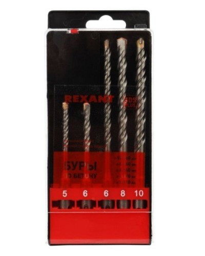 Набор буров, бетон 5-6х110, 6-8-10х160 мм, 5 шт, SDS PLUS Kranz (KR-91-0406): Аксессуар для электроинструмента в Санкт-Петербурге