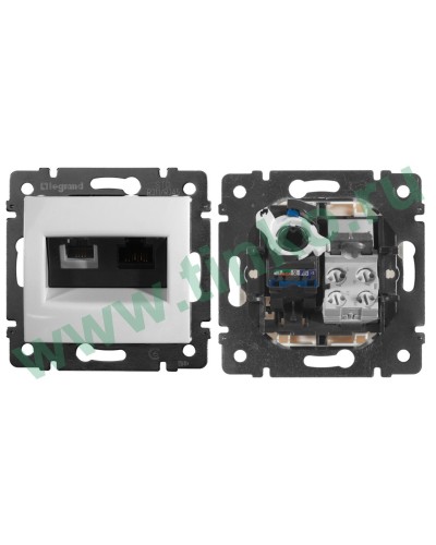 Розетка Valena 2xRJ11+RJ45 Cat.6, белый (770080). Розетка. LegranD в Санкт-Петербурге