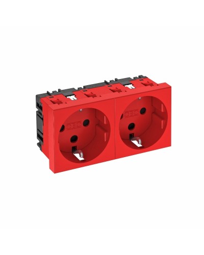 STD-D0 SRO2, (6120028). Розетка 0° двойная 2х2К+З, со шторками, 16А 250В красная. OBO Bettermann в Санкт-Петербурге