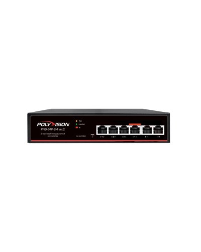PND-04P-2M v.2. Коммутатор 6-портовый с функцией PoE. Polyvision в Санкт-Петербурге