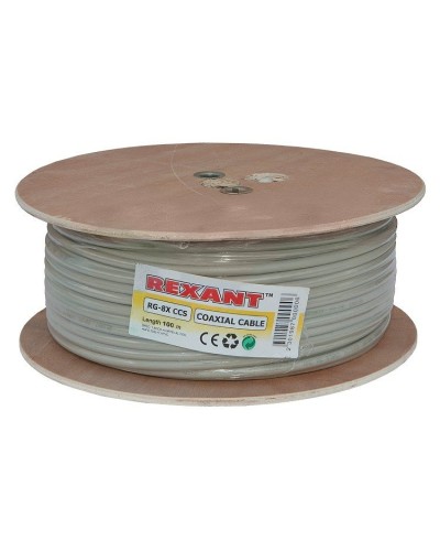RG-8X, 50 Ом, CCS/Al/A, 75% (01-2021). Кабель коаксиальный радиочастотный. Rexant в Санкт-Петербурге