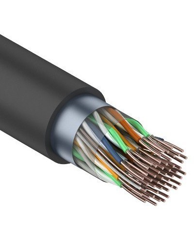 F/UTP, CAT 5, PE, 25PR, 24AWG, OUTDOOR, SOLID, черный, 305м, REXANT (01-1203). Кабель «витая пара» (LAN) для структурированных систем связи. Rexant в Санкт-Петербурге