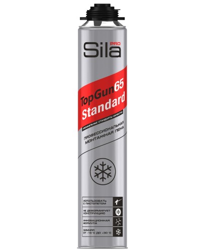 Пена монтажная Sila Pro TopGun 65 STANDARD winter, 850 мл. Пена монтажная профессиональная. Sila в Санкт-Петербурге