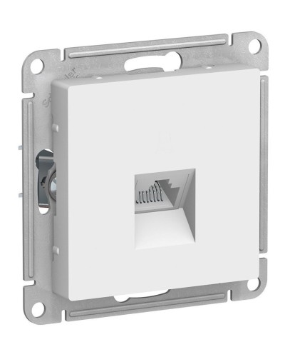 AtlasDesign розетка RJ45, кат. 5Е, 1-местная, скрытой установки, механизм, белый (ATN000183). Розетка компьютерная. Systeme Electric в Санкт-Петербурге
