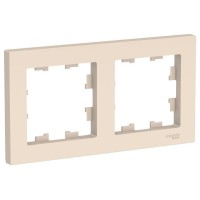 AtlasDesign рамка 2-местная универсальная, бежевый (ATN000202). Рамка. Systeme Electric