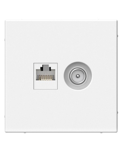 ArtGallery розетка двойная RJ45+TV, кат. 5Е, скрытой установки, механизм, белый (GAL000189). Розетка компьютерная + TV. Systeme Electric в Санкт-Петербурге