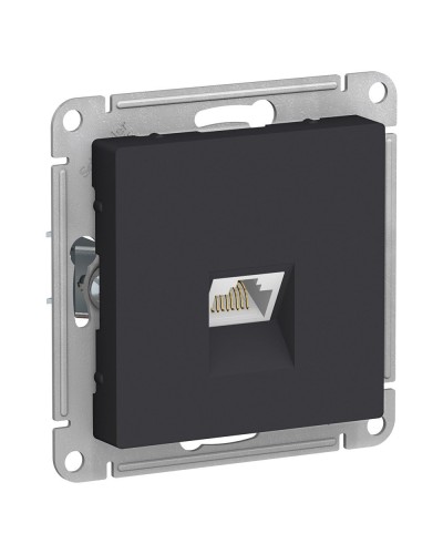 AtlasDesign розетка RJ45, кат. 5Е, 1-местная, скрытой установки, механизм, карбон (ATN001083). Розетка компьютерная. Systeme Electric в Санкт-Петербурге