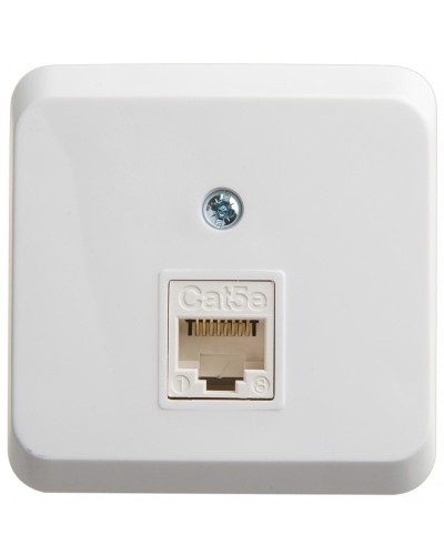 Этюд розетка RJ45 1-местная, кат. 5Е, открытой установки, белый (KOMA-001B). Розетка компьютерная. Systeme Electric в Санкт-Петербурге
