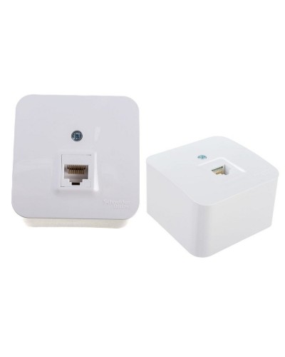 BLANCA розетка RJ45 1-местная, кат. 5Е, открытой установки, белый (BLNIA045001). Розетка компьютерная с изолированной пластиной. Systeme Electric в Санкт-Петербурге