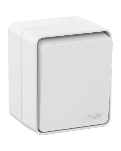AtlasDesign PROFI54 выключатель 1-клавишный, открытой установки, белый (ATN540111). Выключатель. Systeme Electric в Санкт-Петербурге