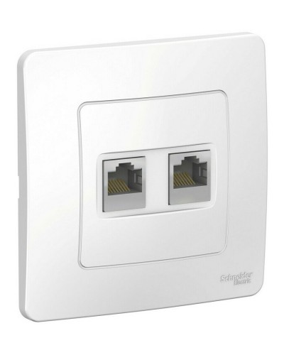 BLANCA розетка RJ45, 2-местная, кат. 5Е, скрытой установки, белый (BLNIS045451). Розетка компьютерная. Systeme Electric в Санкт-Петербурге
