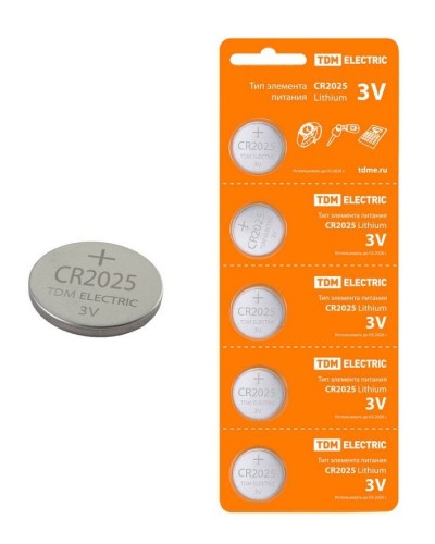 CR2025 Lithium 3V BP-5 TDM (SQ1702-0028). Элемент питания. TDM ЕLECTRIC в Санкт-Петербурге