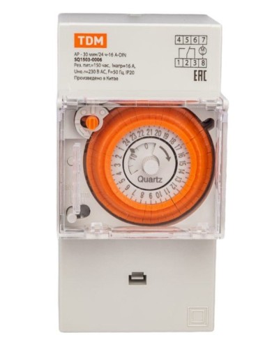 АР-30мин/24ч-16А-DIN (3 модуля) TDM (SQ1503-0006). Аналоговое суточное реле. TDM ЕLECTRIC в Санкт-Петербурге