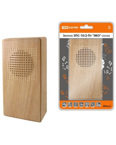 ЗПС-10/2-Пт ЭКО сосна, птичка, без кнопки, AC 230V (SQ1901-0026). Звонок проводной. TDM ЕLECTRIC в Санкт-Петербурге