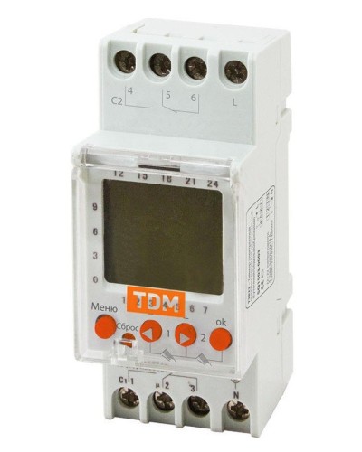 ТЭ822-2кан-1мин/7дн-44on/off-2х16А-DIN TDM (SQ1503-0003). Таймер электронный. TDM ЕLECTRIC в Санкт-Петербурге