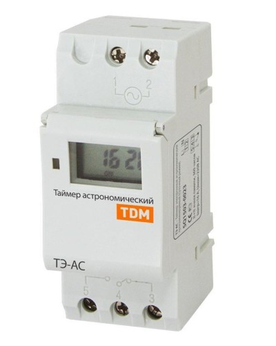 ТЭ-АС-1мин/24ч-8on/off-16А-DIN (астрономический) TDM (SQ1503-0023). Таймер электронный. TDM ЕLECTRIC в Санкт-Петербурге