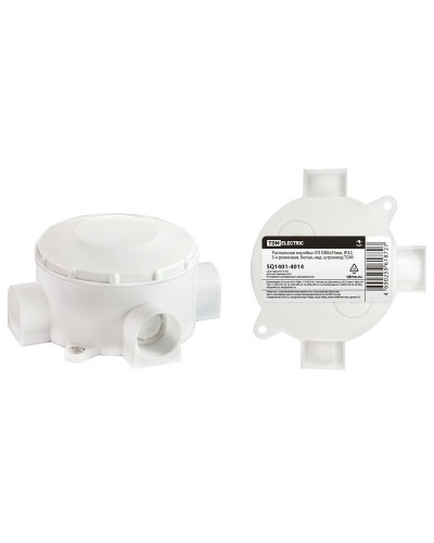 Распаячная коробка ОП D80х35мм, IP42, 3-х рожковая, белая TDM (SQ1401-4014). Распаячная коробка ОП. TDM ЕLECTRIC в Санкт-Петербурге