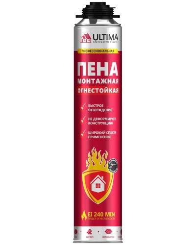 Пена огнестойкая ULTIMA PRO, 750 мл. Пена монтажная профессиональная. ULTIMA в Санкт-Петербурге