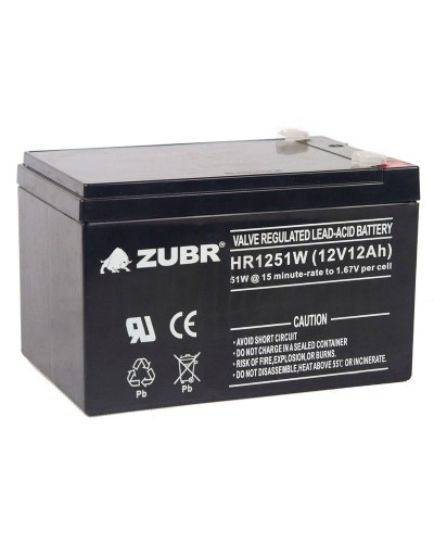 ZUBR HR 1251W (12V, 12Ah). Аккумулятор герметичный свинцово-кислотный. ZUBR в Санкт-Петербурге