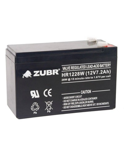 ZUBR HR 1228W (12V, 7,2Ah). Аккумулятор герметичный свинцово-кислотный. ZUBR в Санкт-Петербурге